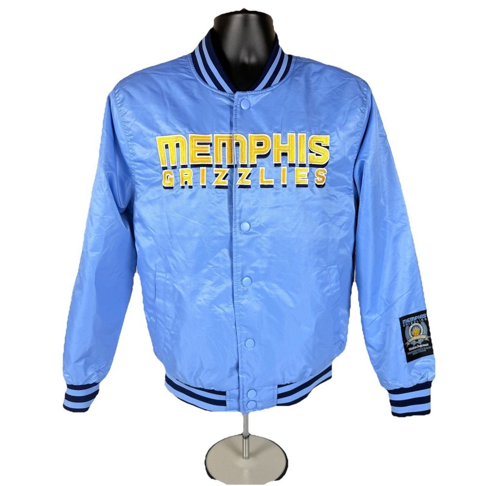 Memphis Grizzlies NBA Ultra Game Retro Varsity Jacket Men's Medium Blue New $120